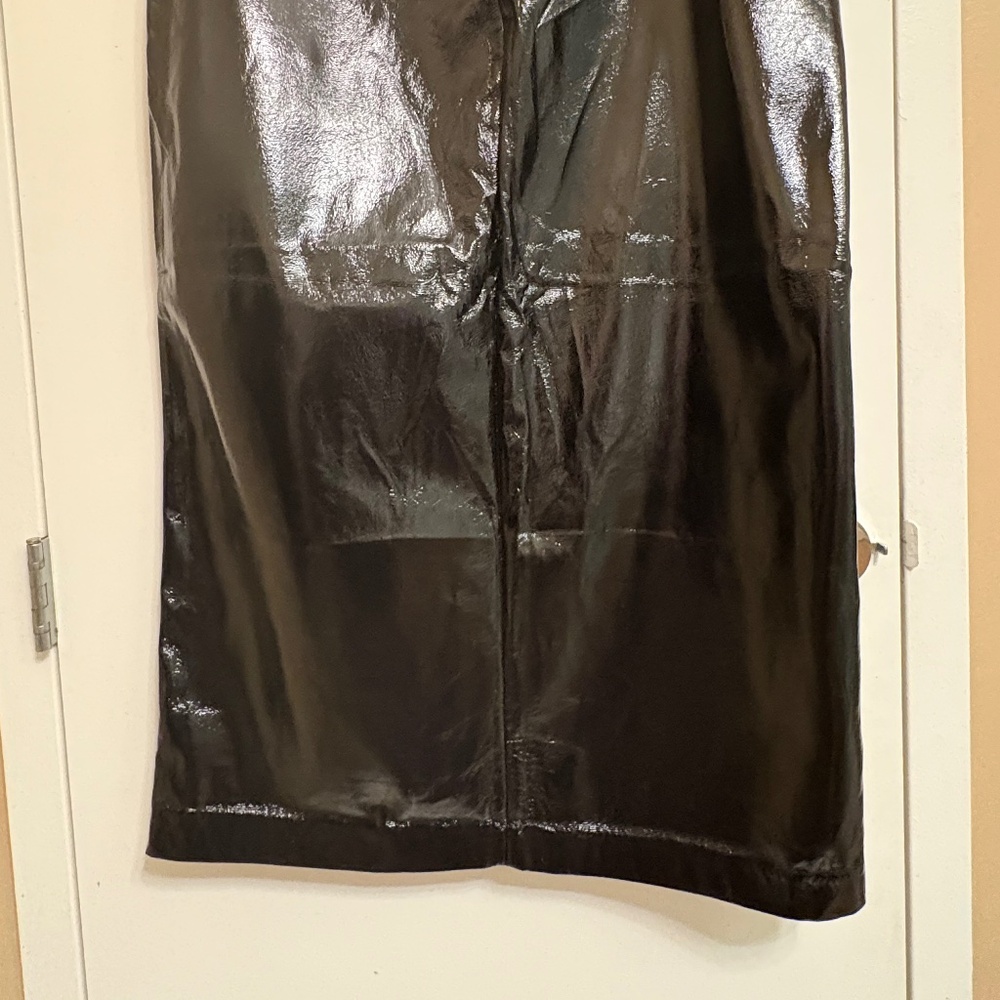 GAP Faux Patent Leather Longline Pencil Skirt